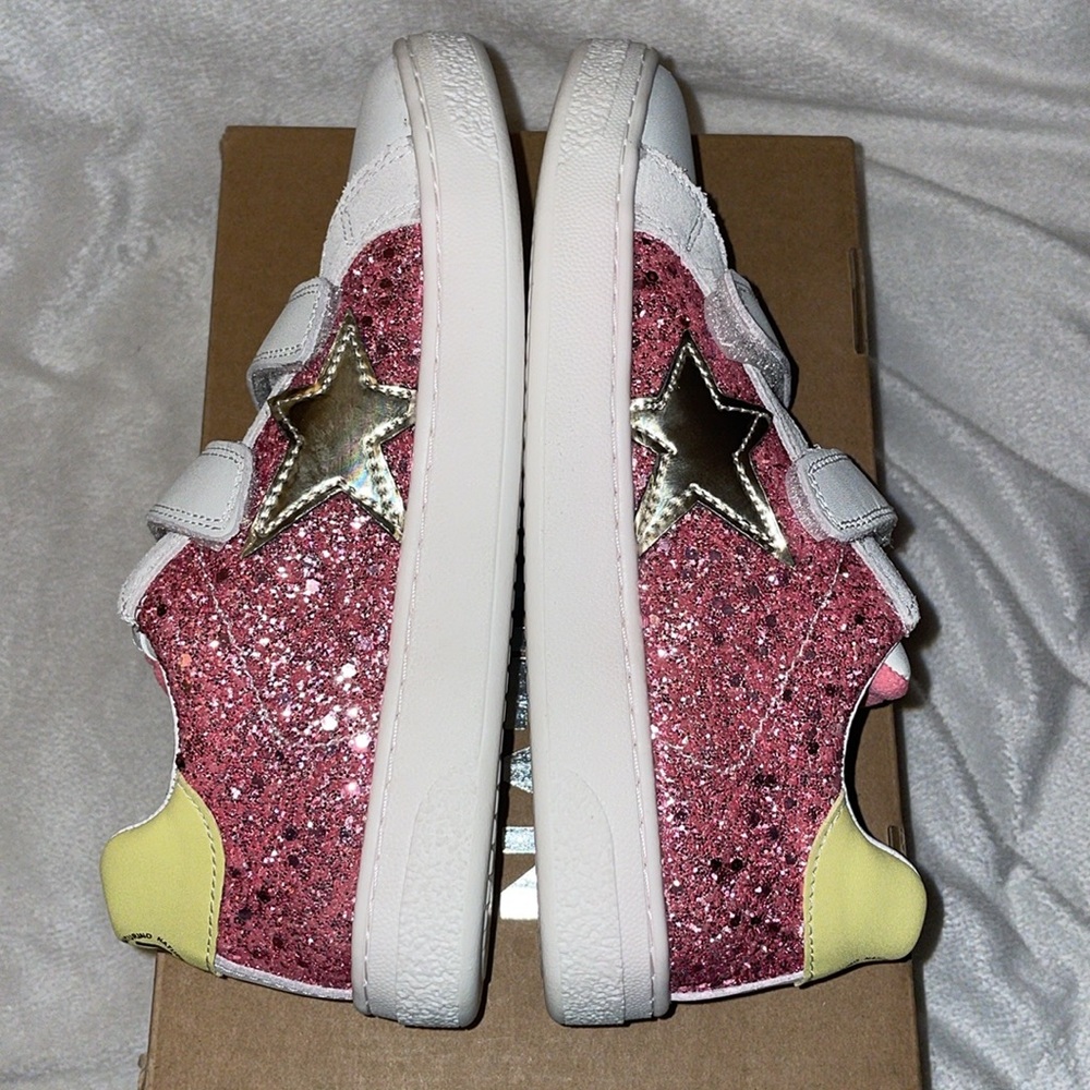 NWT Naturino Girl's Pinn Vl Sneaker in White/Fuchsia/Paglia - Picture 13 of 15